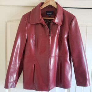 Denim & Co. Red Faux Leather Jacket